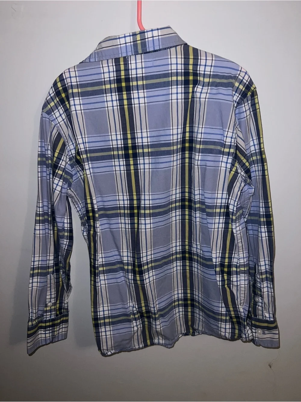 Old Navy Boys Blue and Yellow Plaid Button-Down Shirt